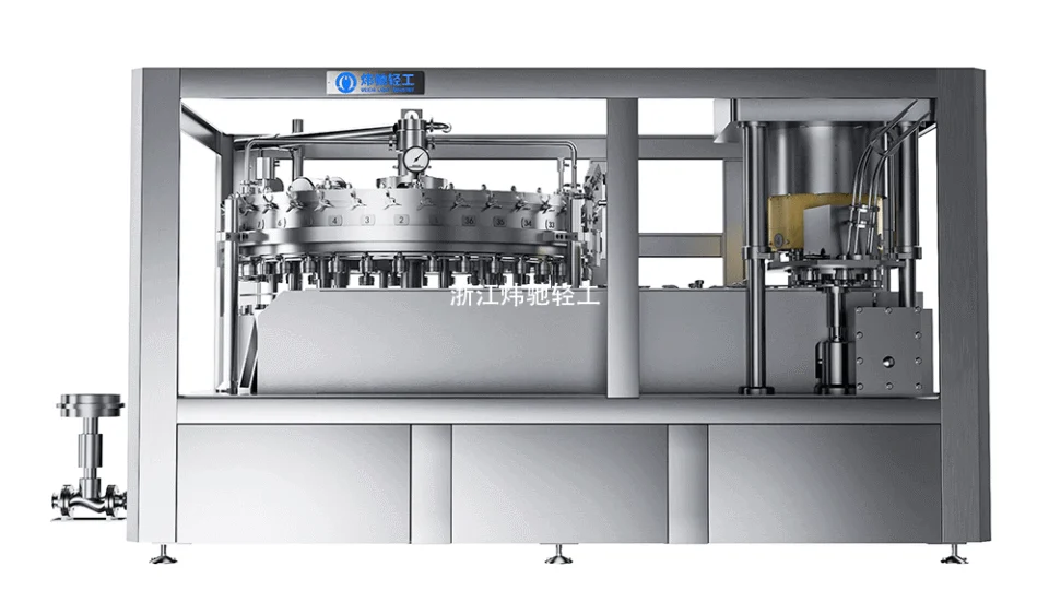 Carbonated beverage and beer can filler-seamer monoblock