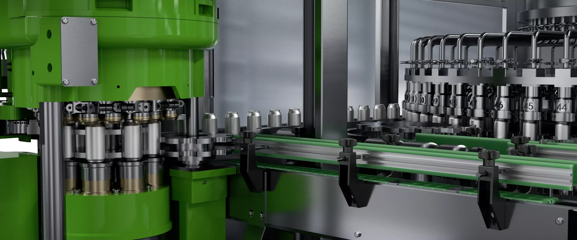 High-speed can filling and seaming production line