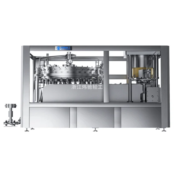 Carbonated beverage and beer can filler-seamer monoblock