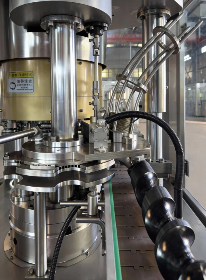 Internal mechanical components of a Weichi rotary can seamer