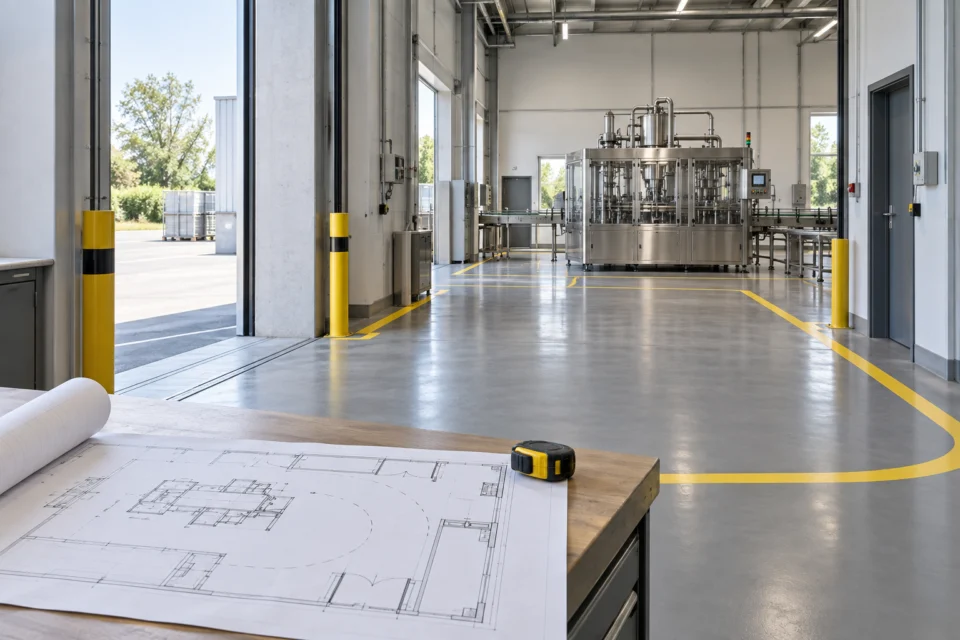 Site Layout and Access Planning for a Can Filling and Seaming Machine
